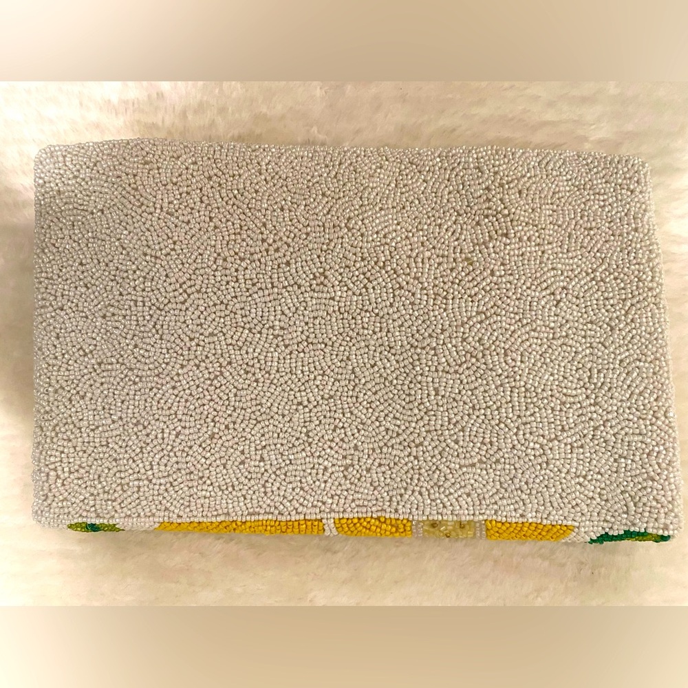 ANTIK KRAFT Lemon Beaded Clutch/Crossbody Bag -NEW - Picture 5 of 5